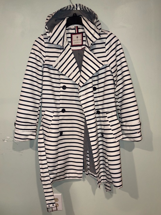 Tommy Hilfiger Jackets & Blazers - Tommy Hilfiger Striped Hooded Trench Coat